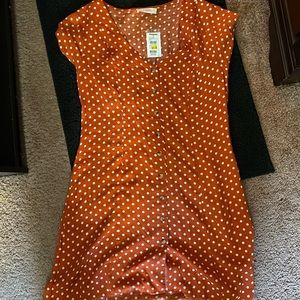 Rust Polka Dot Dress